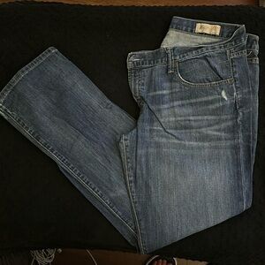 GAP limited edition distressed denim, straight leg, size 32/14